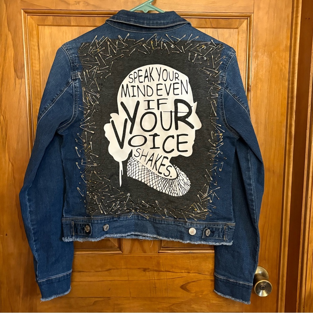 RBG Jean Jacket Art Piece
